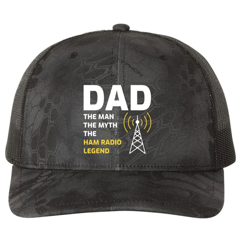 Amateur Ham Radio Gift Richardson Premium Trucker Snapback Cap  Kryptek Typhon Black