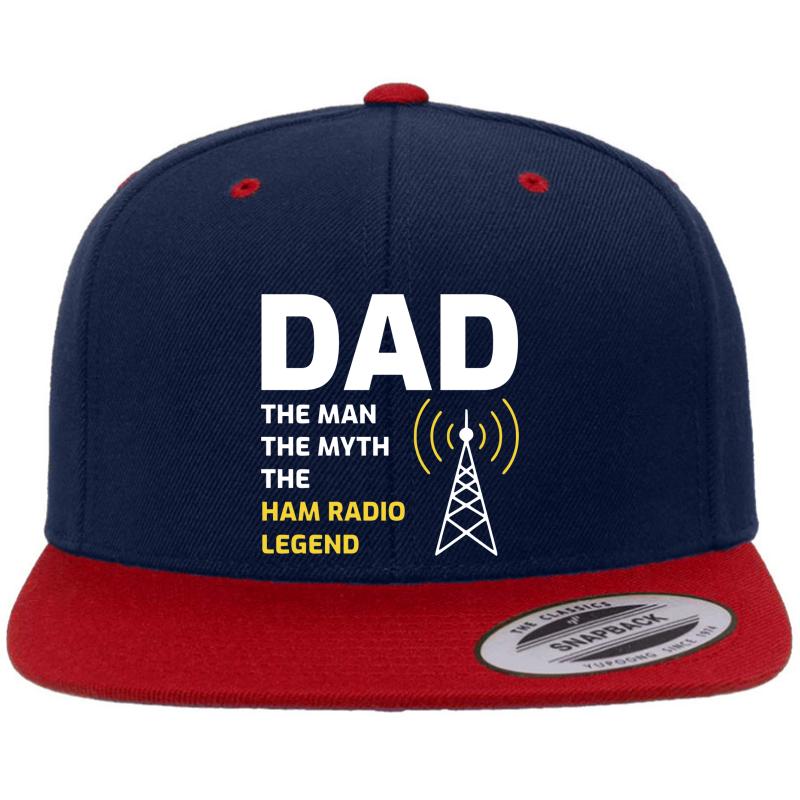 Amateur Ham Radio Gift Premium Flat Bill Snapback Cap  Navy