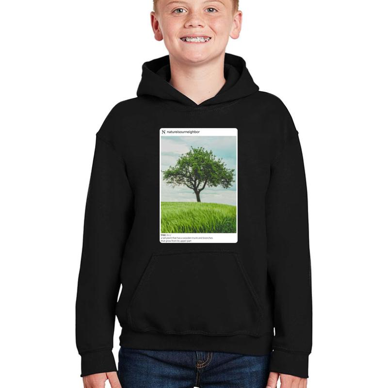 Tree Youth Hooded Sweatshirt Boy Black