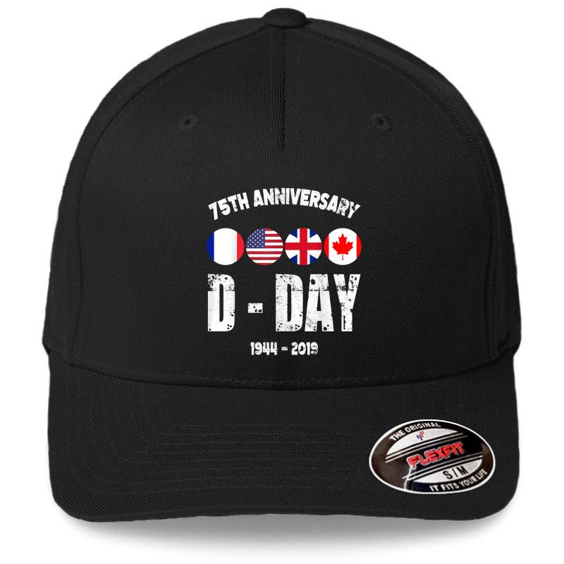 75Th Anniversary D-Day Normandy Landing Gift Ve Day Flexfit Baseball Cap  Black