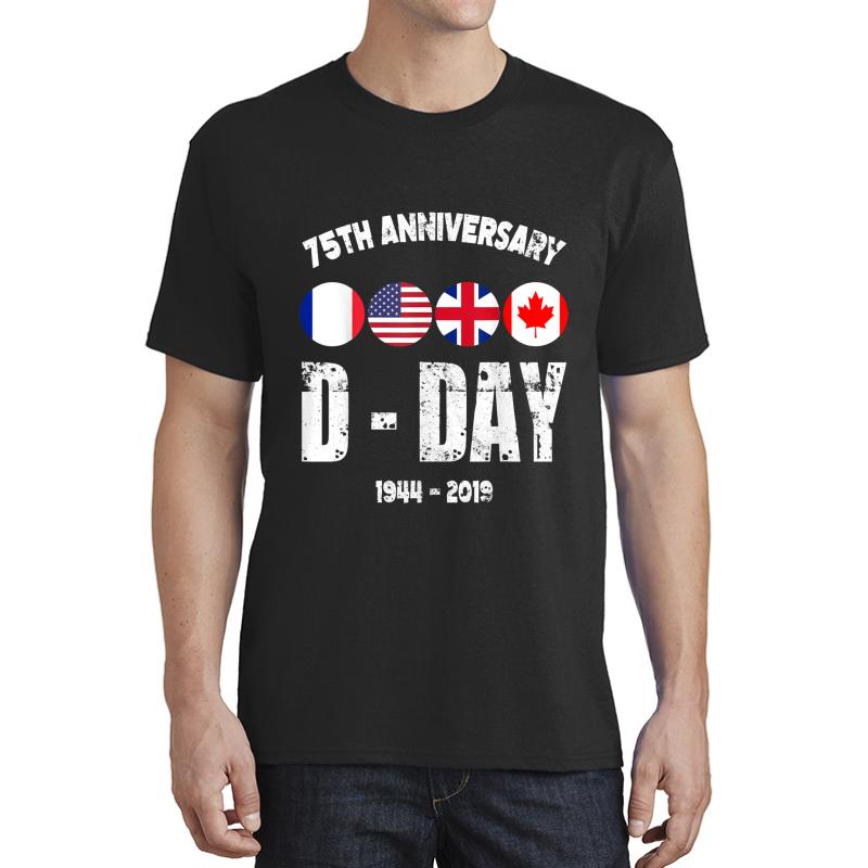 75Th Anniversary D-Day Normandy Landing Gift Ve Day Unisex T-Shirt Men Black