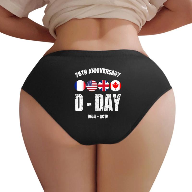 75Th Anniversary D-Day Normandy Landing Gift Ve Day Women Underwear Panties Women Black