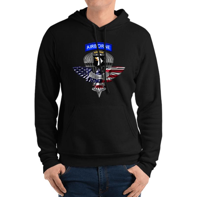 101St Airborne Division Screaming Eagles Veteran  Unisex Hooded Sweatshirt Men Black