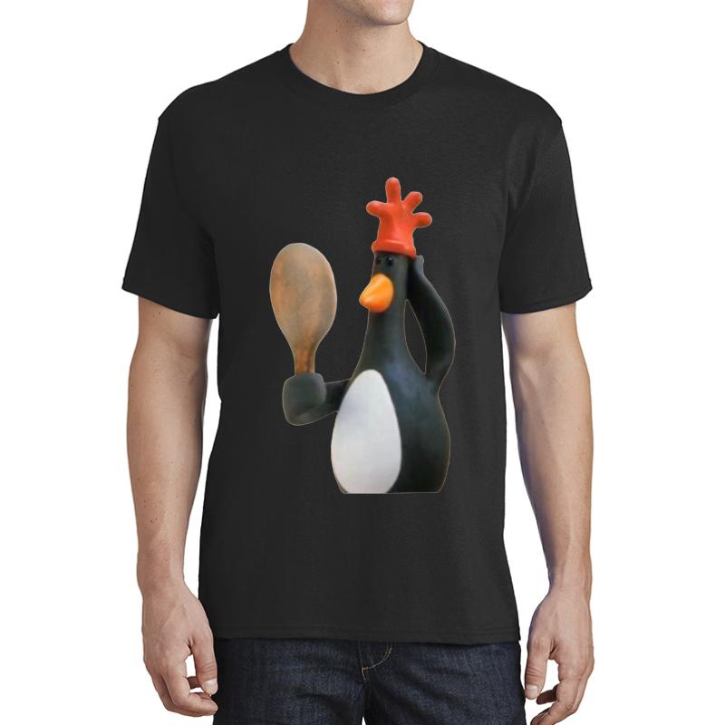 Wallace And Gromit Feathers Mcgraw Penguin Unisex T-Shirt Men Black