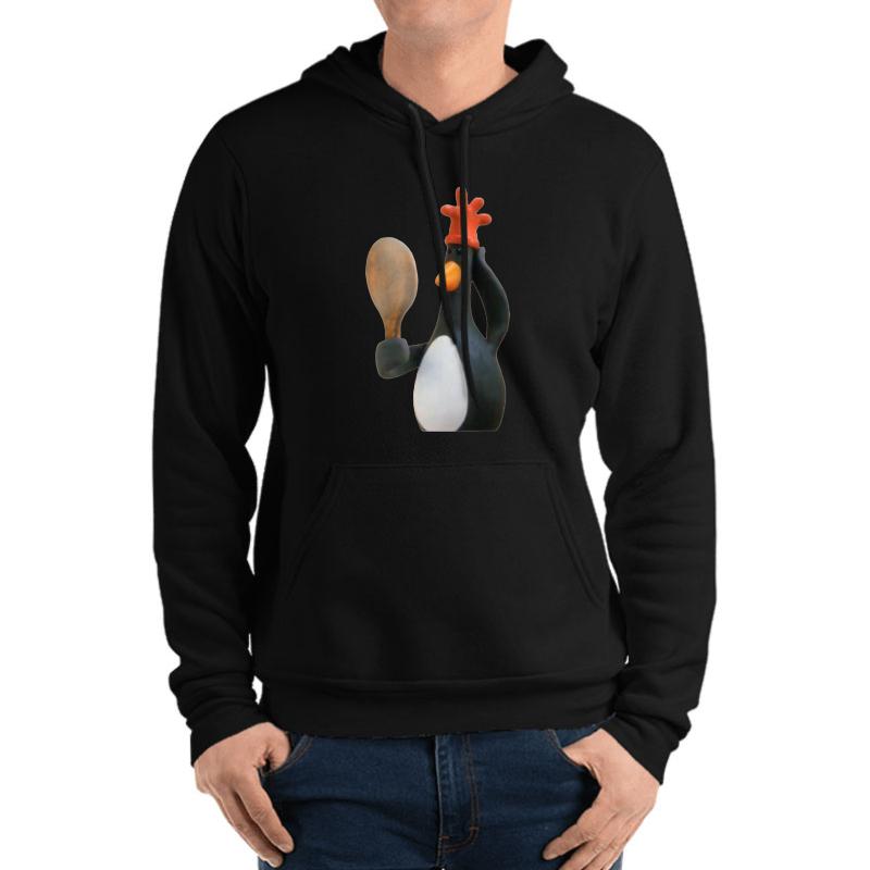 Wallace And Gromit Feathers Mcgraw Penguin Unisex Hooded Sweatshirt Men Black