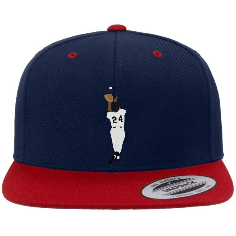 Willie Mays Catch Premium Flat Bill Snapback Cap  Navy