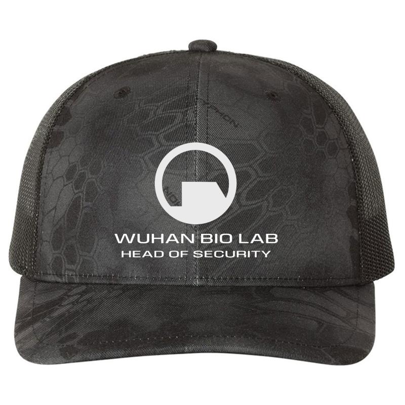 Wuhan Bio Lab - Head Of Security Institute Of Virology Richardson Premium Trucker Snapback Cap  Kryptek Typhon Black