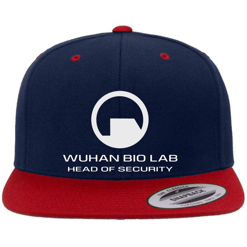 Wuhan Bio Lab - Head Of Security Institute Of Virology Premium Flat Bill Snapback Cap  Navy