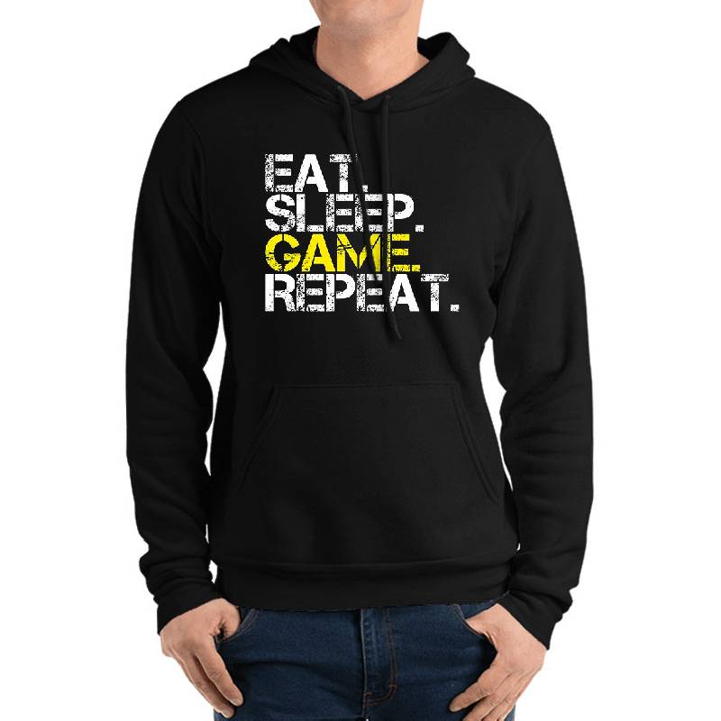 Eat Sleep Game Repeat Funny Gamer Timetable Humorous Premium Flat Bill Snapback Caps