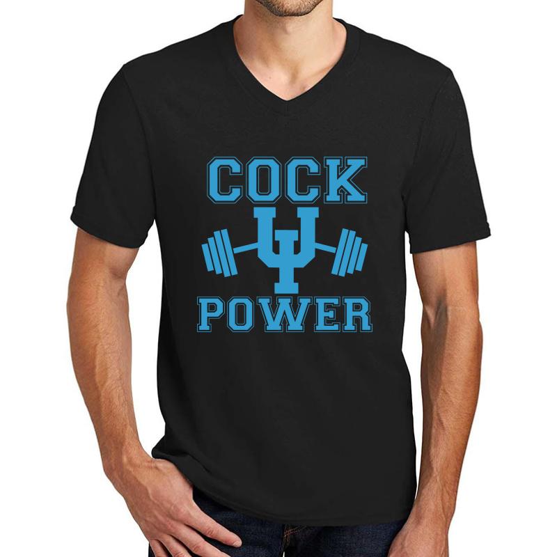 Upper Iowa Uiu Peacock Power Strength Unisex V-Neck T-Shirt Men Black