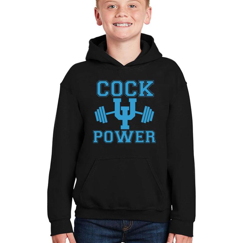 Upper Iowa Uiu Peacock Power Strength Youth Hooded Sweatshirt Boy Black