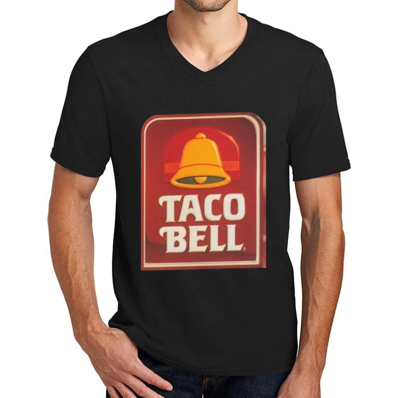 Vintage Taco Bell Sticker Unisex V-Neck T-Shirt Men Black