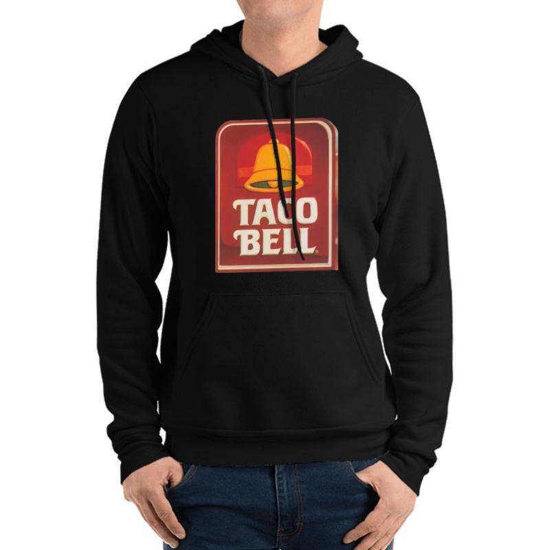 Vintage Taco Bell Sticker Unisex Hooded Sweatshirt Men Black