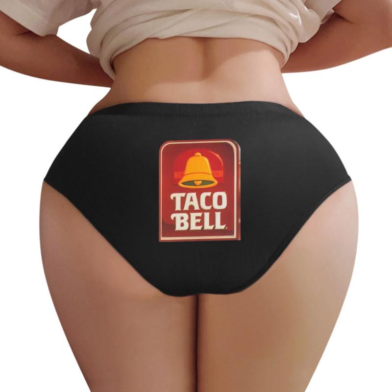 Vintage Taco Bell Sticker Women Underwear Panties Women Black