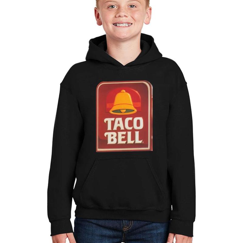 Vintage Taco Bell Sticker Youth Hooded Sweatshirt Boy Black