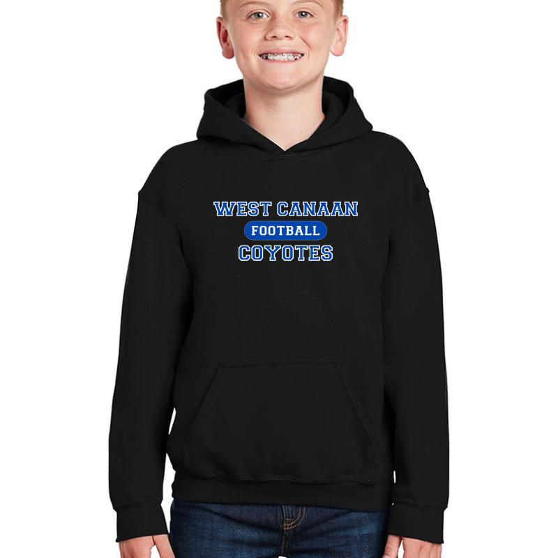 West Canaan Coyotes Youth Hooded Sweatshirt Boy Black