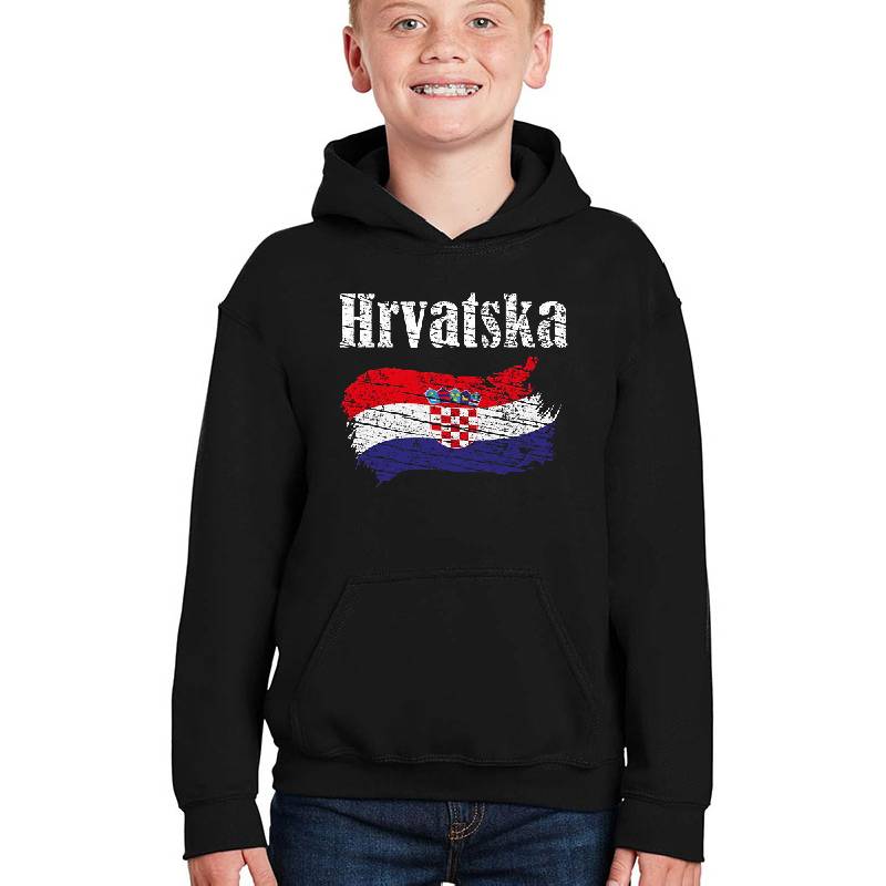 Hrvatska Croatian Flag Vintage Graphic - Croatia Lovers Tourists Souvenir Cool National Gift Unisex V-Neck T-Shirts