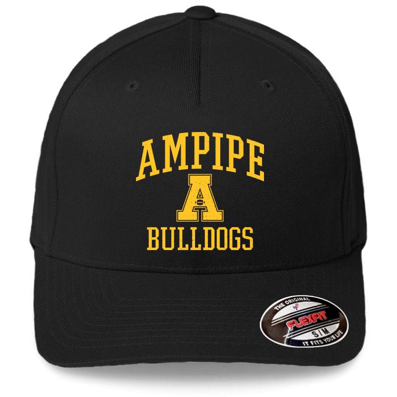 Ampipe High School Bulldogs Flexfit Baseball Cap  Black