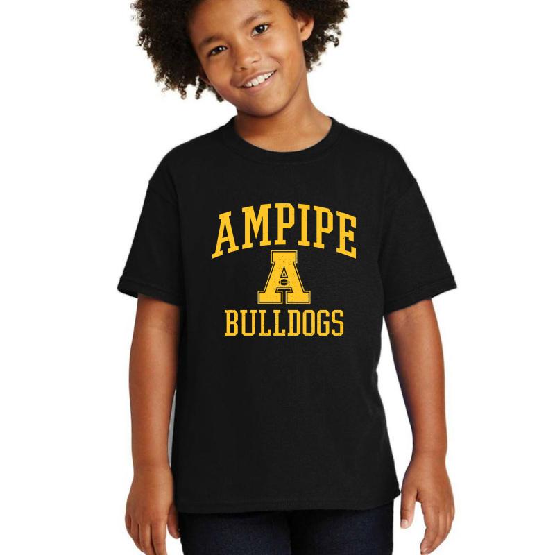 Ampipe High School Bulldogs Youth T-Shirt Boy Black