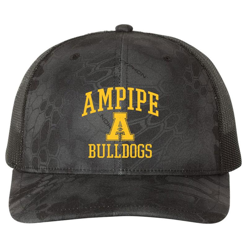 Ampipe High School Bulldogs Richardson Premium Trucker Snapback Cap  Kryptek Typhon Black