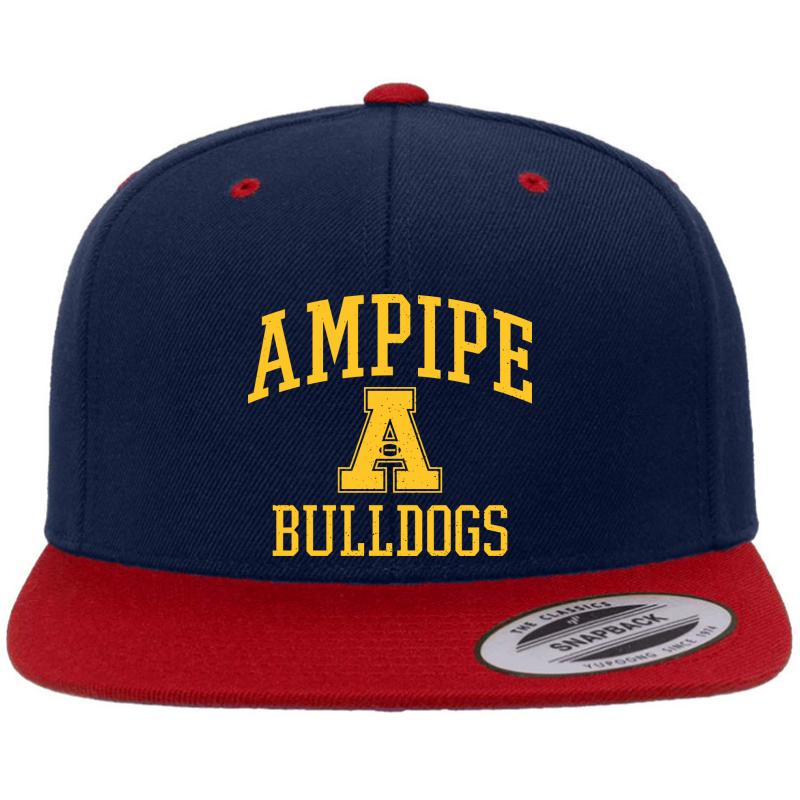 Ampipe High School Bulldogs Premium Flat Bill Snapback Cap  Navy