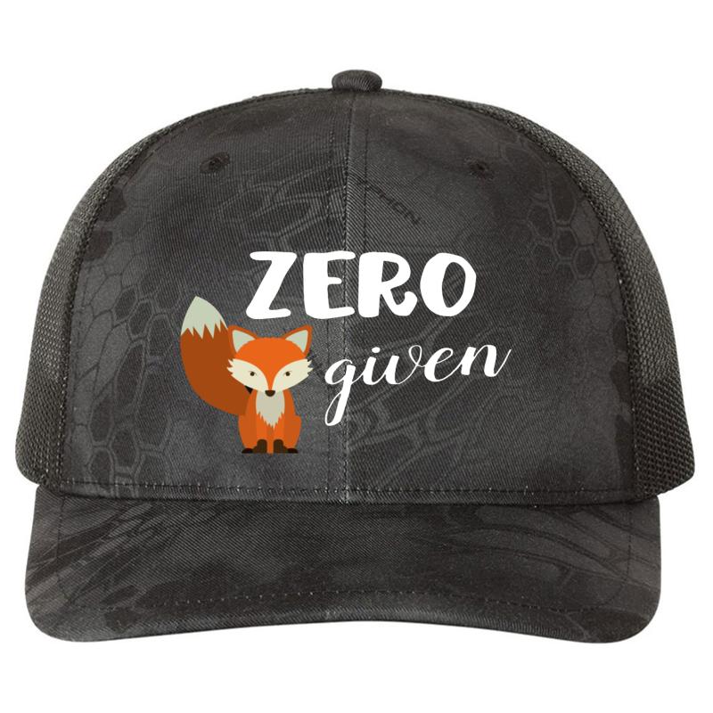 Zero Fox Given! Richardson Premium Trucker Snapback Cap  Kryptek Typhon Black