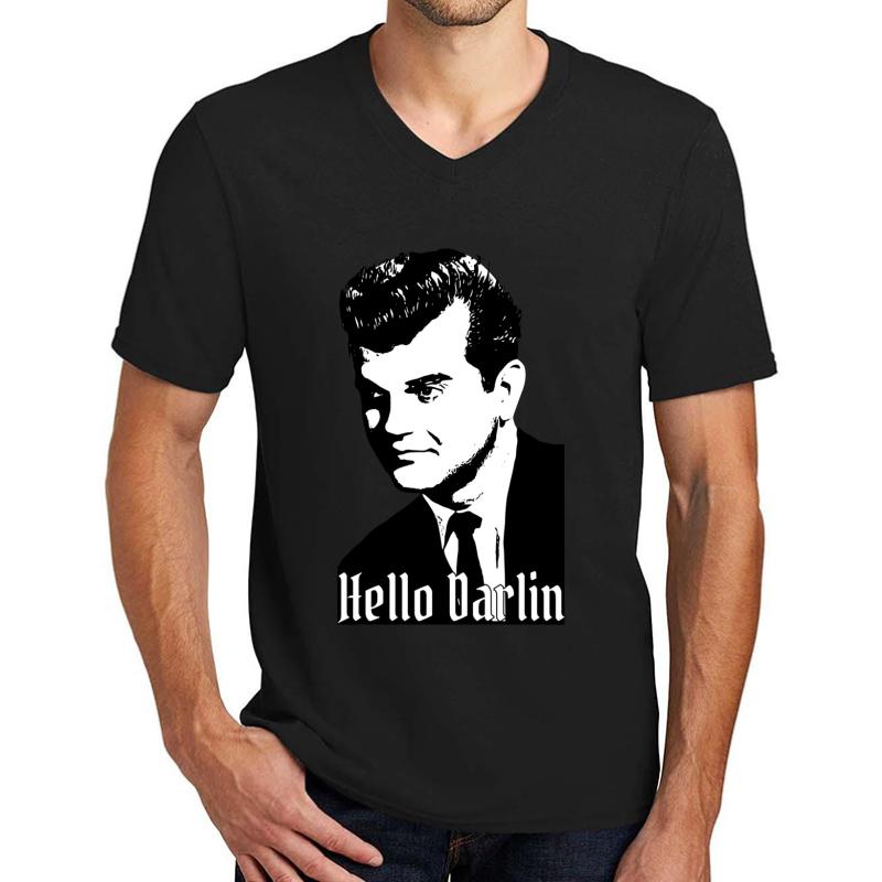 Vintage Conway Twitty Hello Darlin Unisex V-Neck T-Shirt Men Black