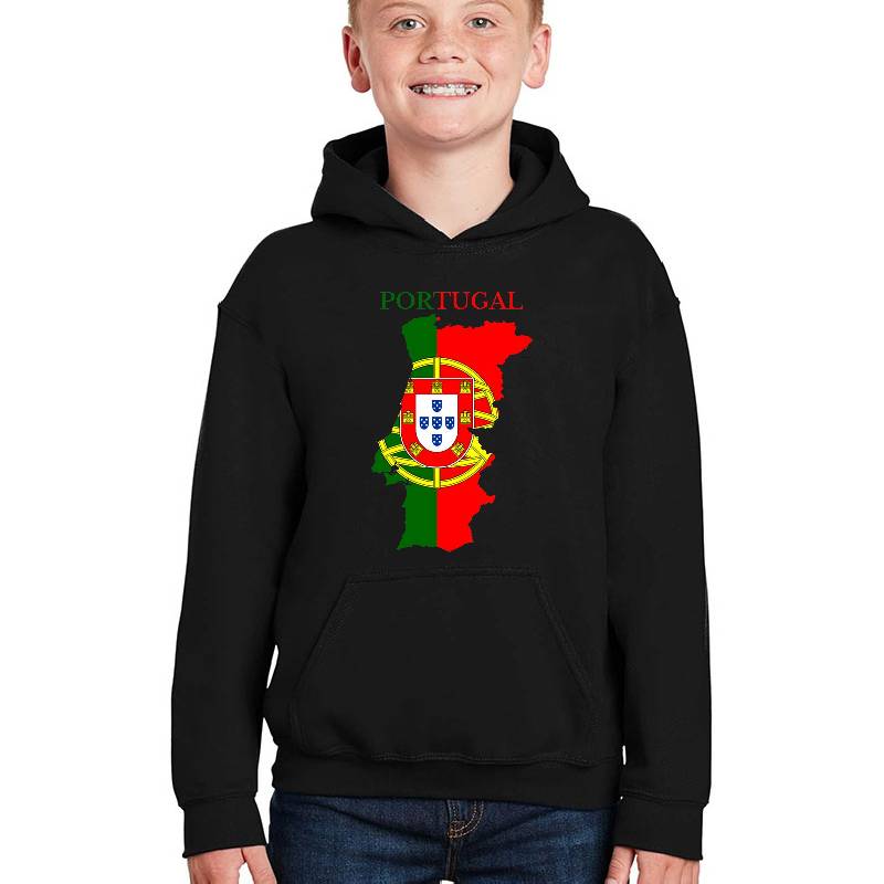 Portugal Flag Map Unisex Hooded Sweatshirts
