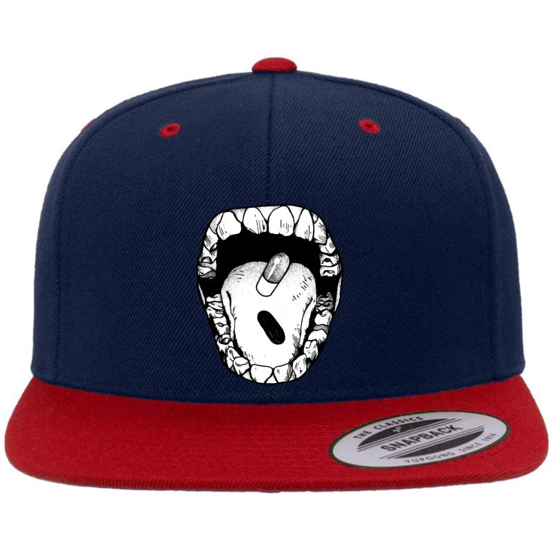 Akira Aesthetic Retro Anime Pill Premium Flat Bill Snapback Cap  Navy