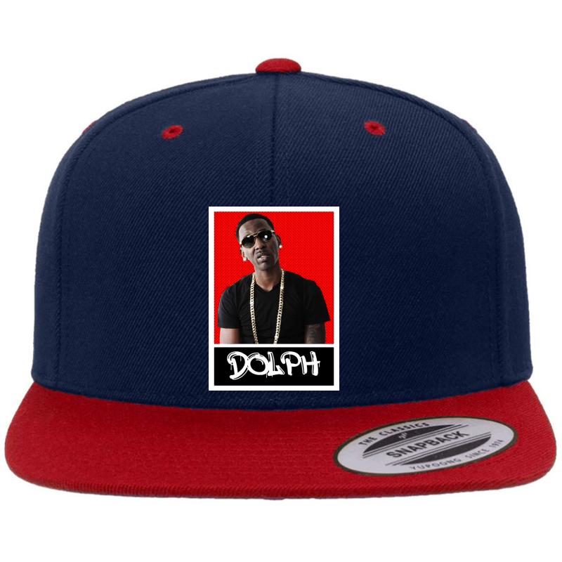 Young Dolph Premium Flat Bill Snapback Cap  Navy