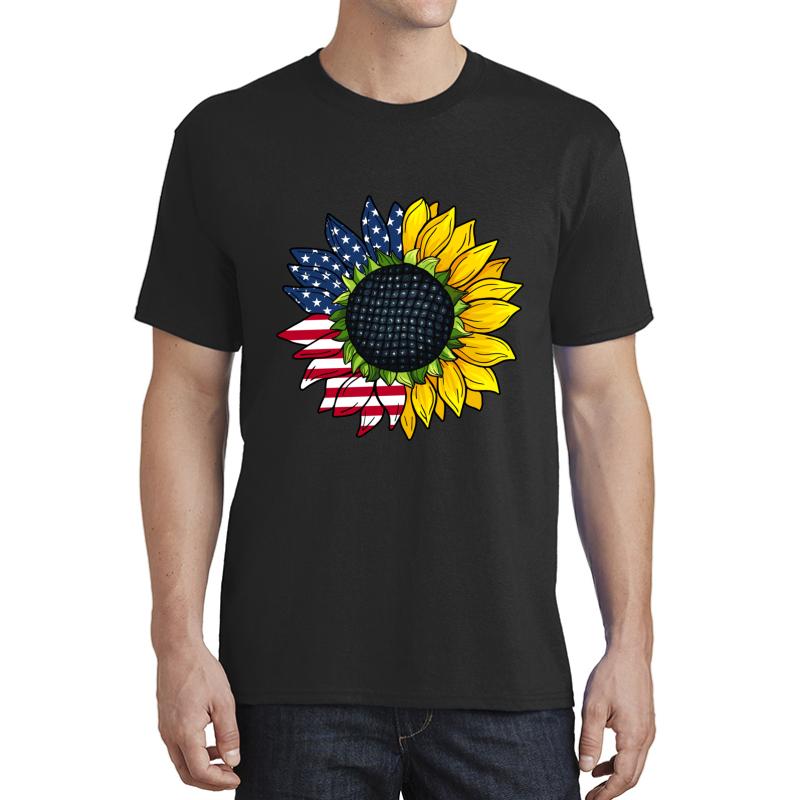 American Sunflower Unisex T-Shirt Men Black