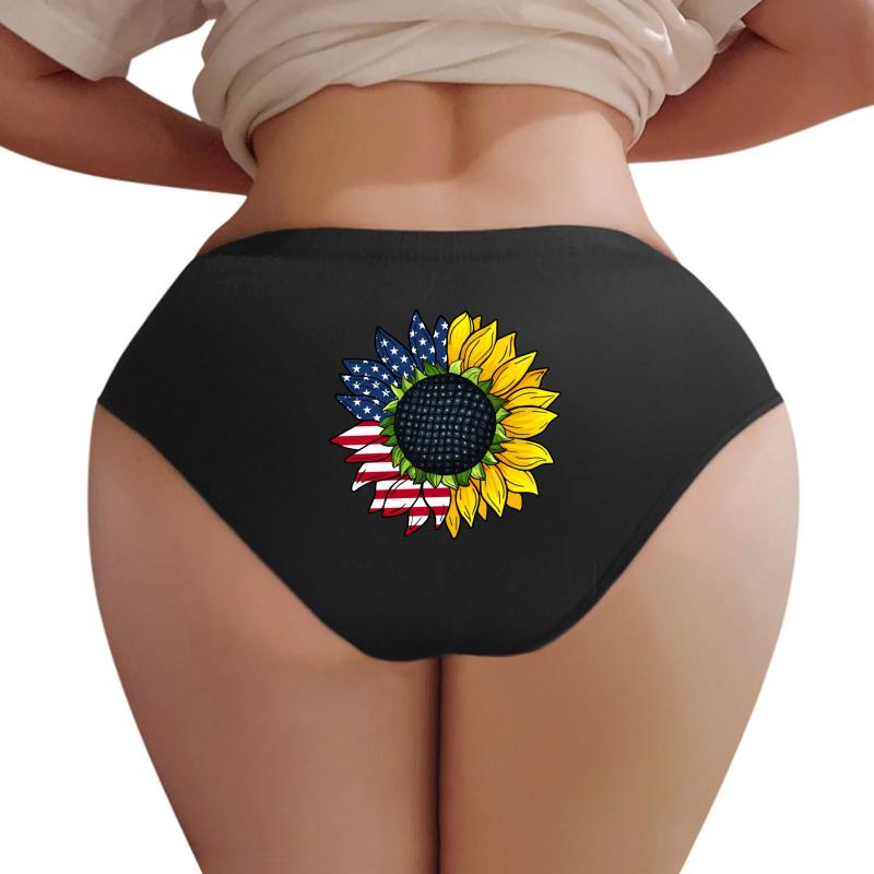 American Sunflower Women Underwear Panties Women Black