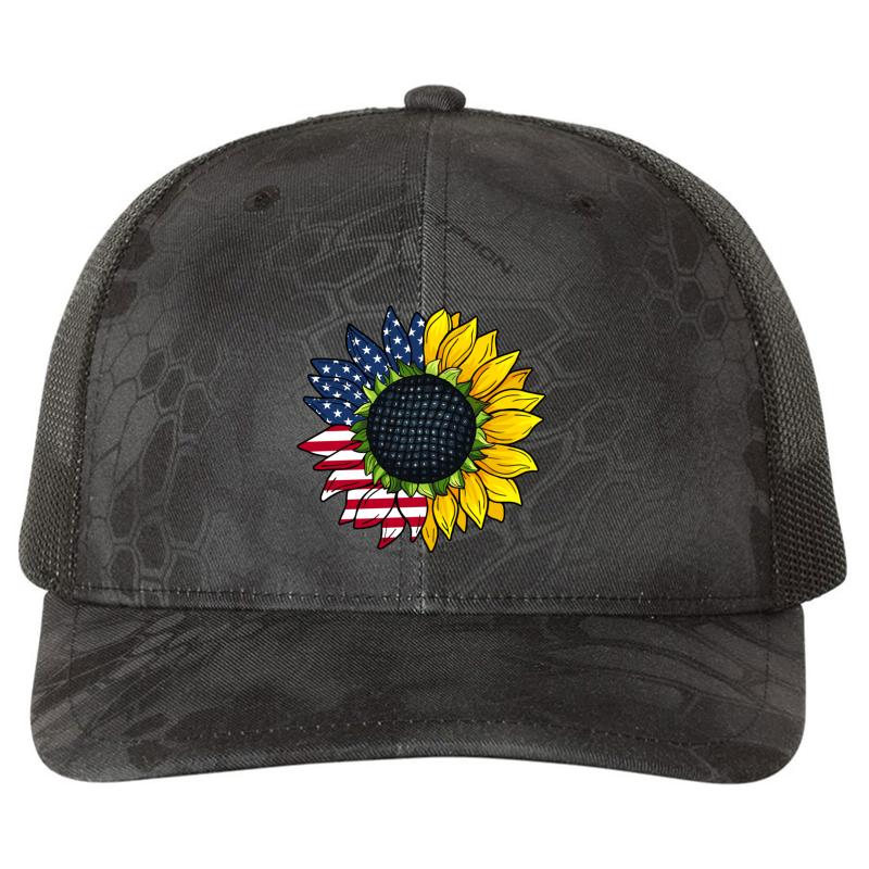 American Sunflower Richardson Premium Trucker Snapback Cap  Kryptek Typhon Black