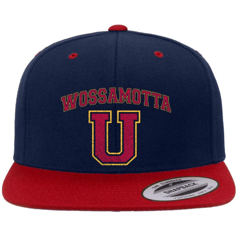 Wossamotta U Premium Flat Bill Snapback Cap  Navy