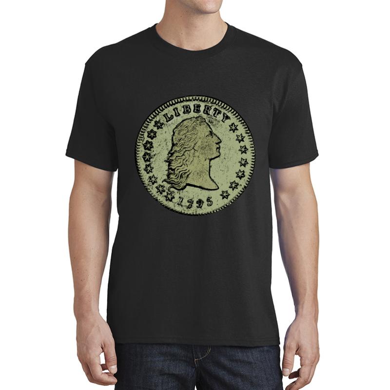 1795 Flowing Hair Silver Dollar Unisex T-Shirt Men Black