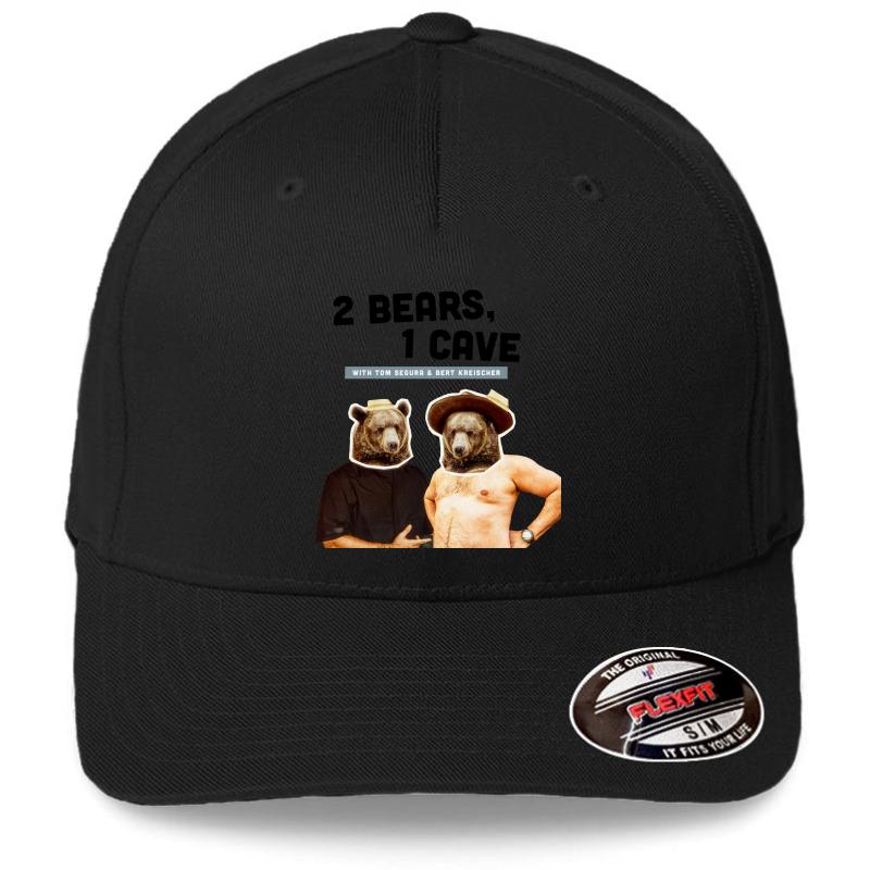 2 Bears 1 Cave Original Podcast Flexfit Baseball Cap  Black