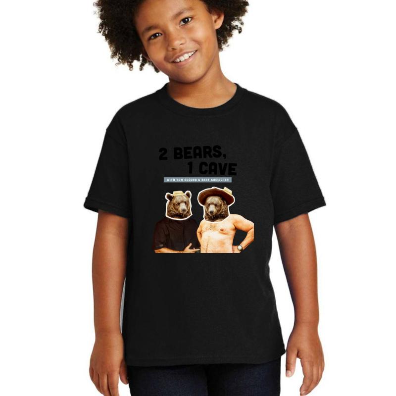 2 Bears 1 Cave Original Podcast Youth T-Shirt Boy Black