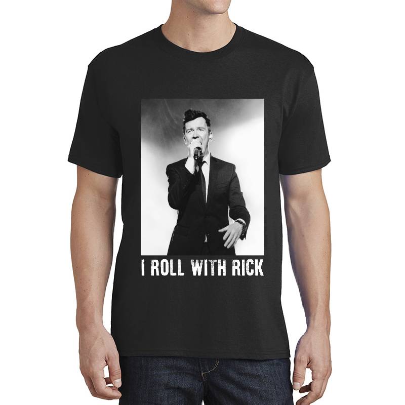 Graphic Rick Astley - I Roll With Rick Flexfit Baseball Caps