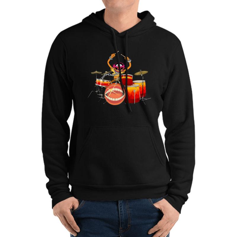 Animal Drummer The Muppet's Show Unisex Hooded Sweatshirt Men Black