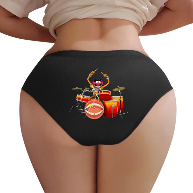 Animal Drummer The Muppet's Show Women Underwear Panties Women Black