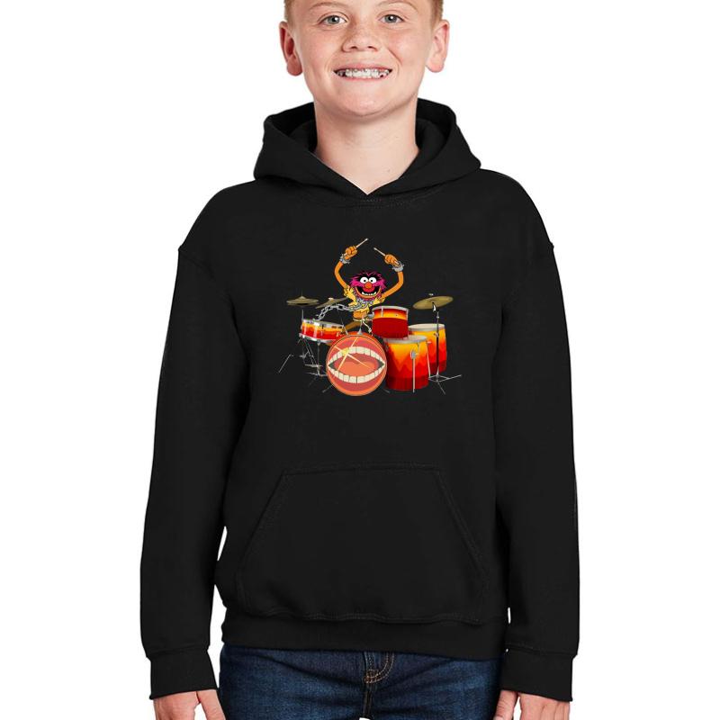 Animal Drummer The Muppet's Show Youth Hooded Sweatshirt Boy Black