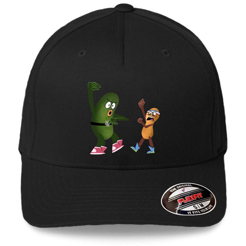 A Pickle And A Peanut Flexfit Baseball Cap  Black