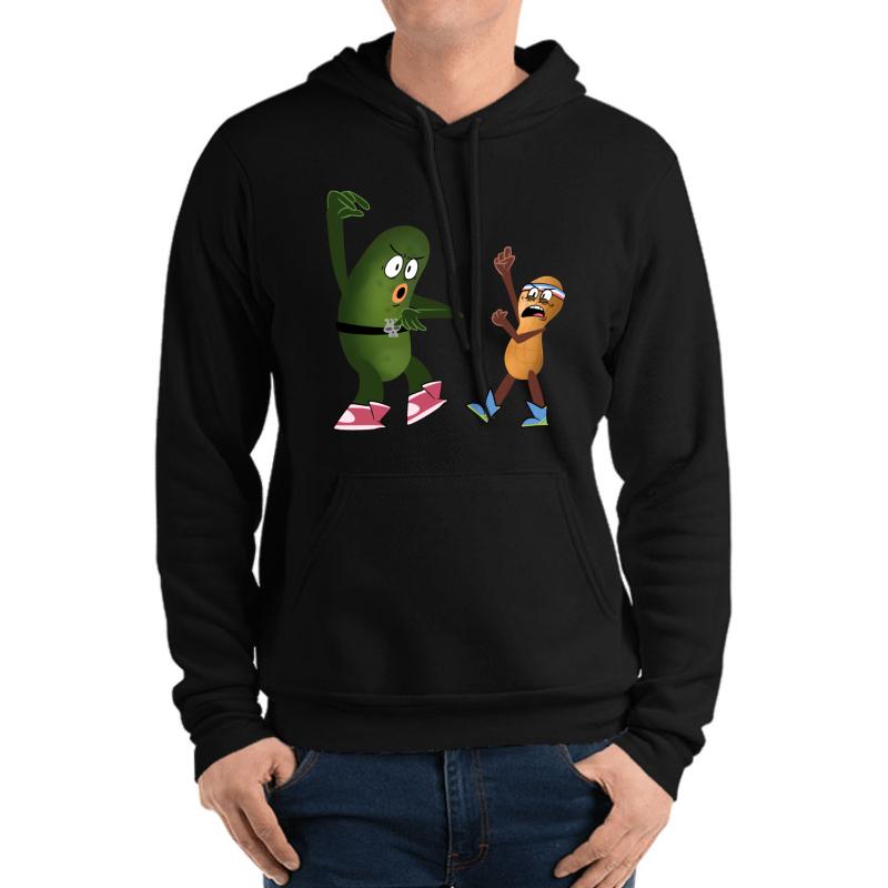 A Pickle And A Peanut Unisex Hooded Sweatshirt Men Black