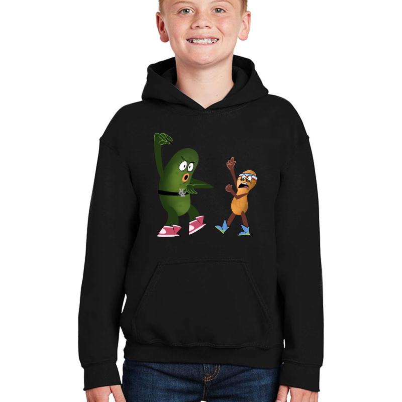 A Pickle And A Peanut Youth Hooded Sweatshirt Boy Black