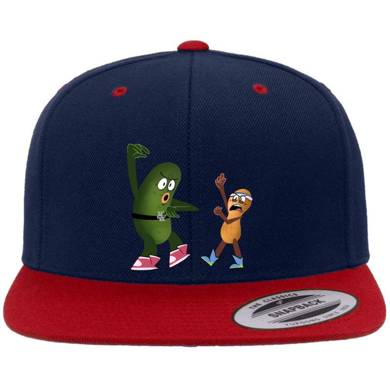 A Pickle And A Peanut Premium Flat Bill Snapback Cap  Navy