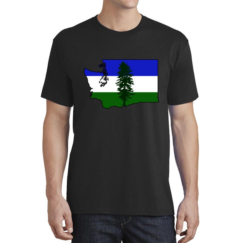 Washington State Cascadia Flag Unisex T-Shirt Men Black