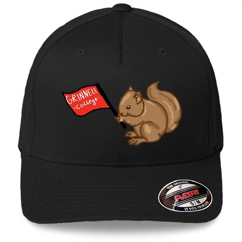 grinnell college squirrel w flag emblem Unisex V-Neck T-Shirts