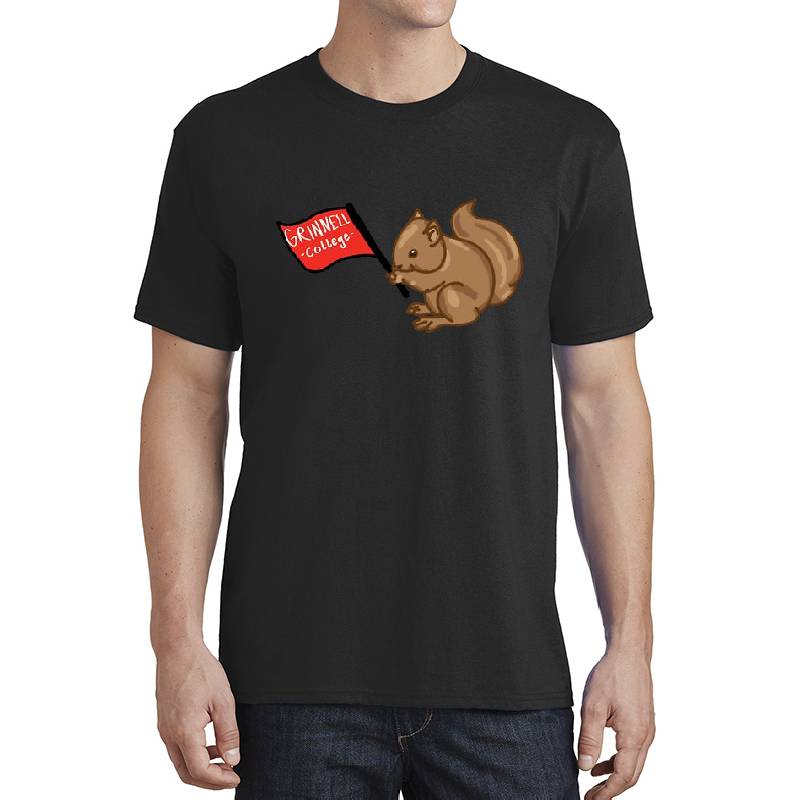 grinnell college squirrel w flag emblem Unisex V-Neck T-Shirts