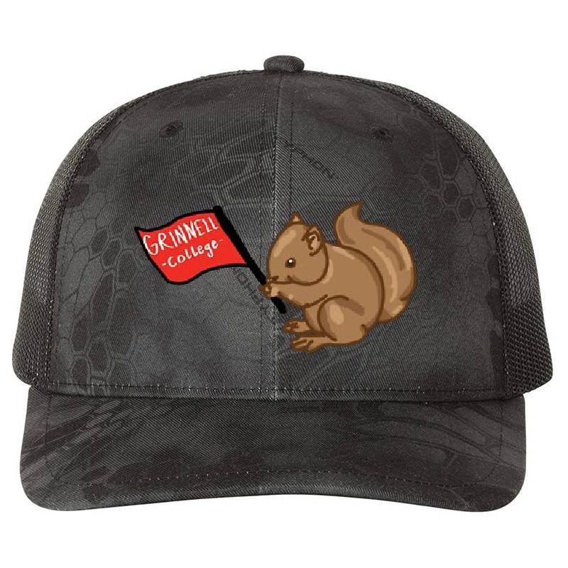 grinnell college squirrel w flag emblem Unisex V-Neck T-Shirts