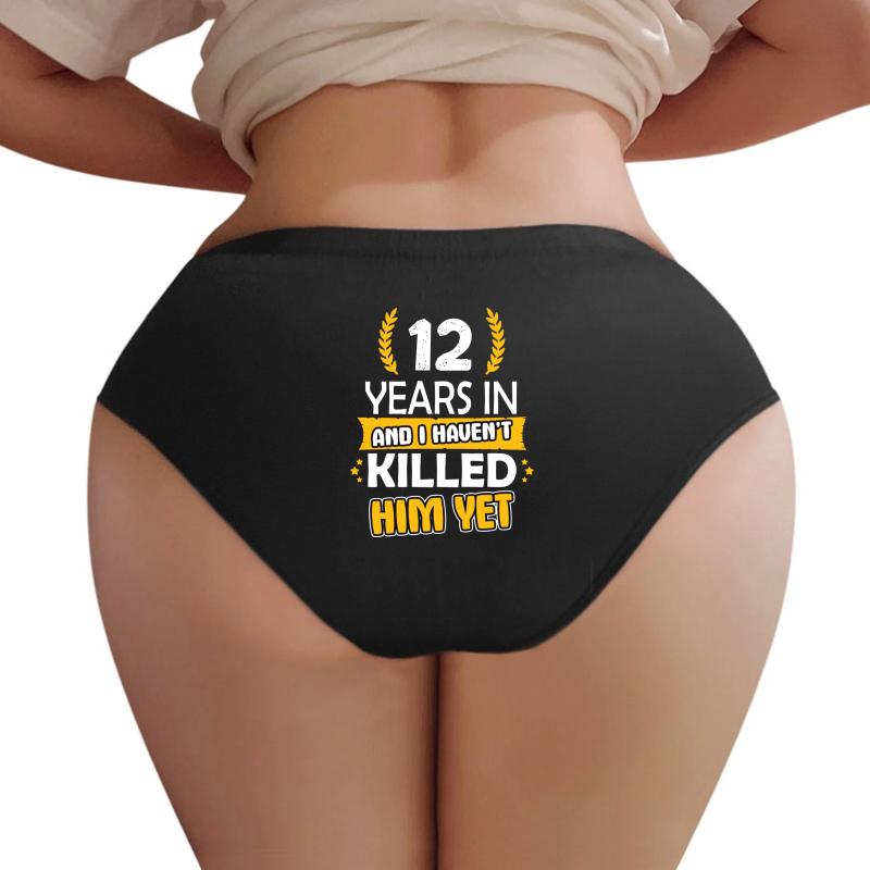 12 Th Anniversary Gifts For Her 12 Anniversary Gift 12 Wedding Anniversary Gift Funny Anniversary Gift Women Underwear Panties Women Black